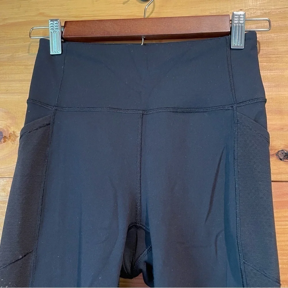 Lululemon Black Mesh 28” Full Length High Rise Activewear Workout Leggings 4